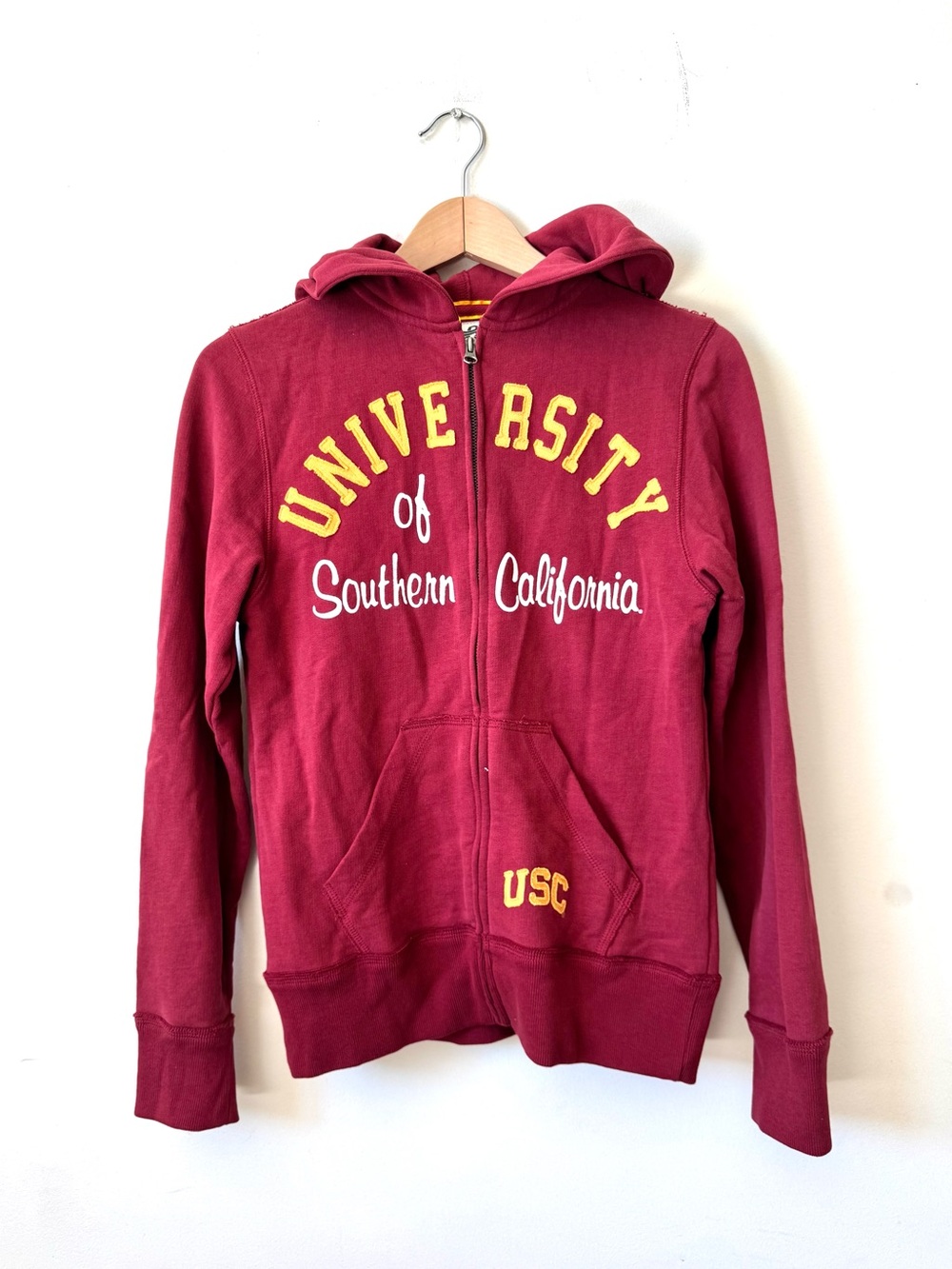 University of Southern California (USC) Sz S Full Zip Hoodie 100% Cotton.
